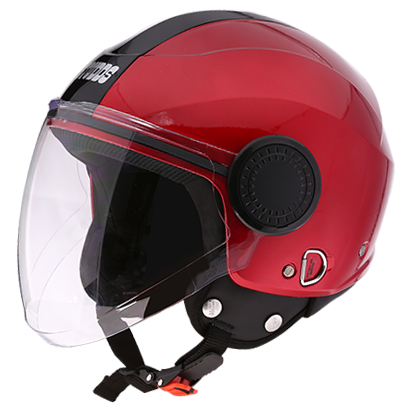 held open face helmet